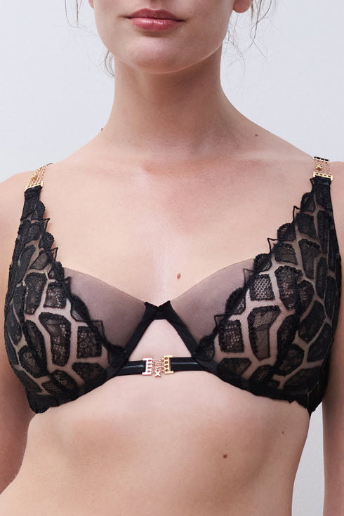 Chantelle Reptilia Lace Unlined Plunge Bra